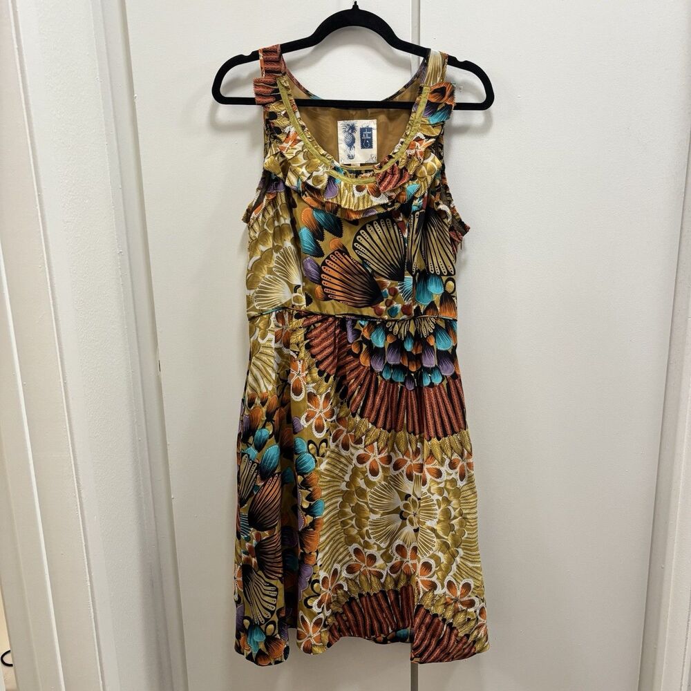 Anthropologie Edme & Esyllte Sz 10 Floral 100% Silk Boho Lappula Dress